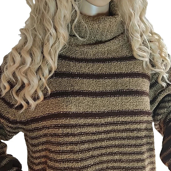 Carolyn Taylor Essentials Striped Turtleneck Tunic Sweater Size L - Picture 6 of 16